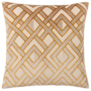 Paoletti Henley Velvet Jacquard Polyester Filled Cushion