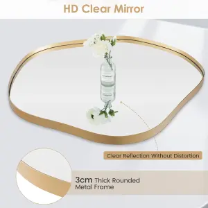 Costway Irregular Wall Mirror W/ Metal Frame Bathroom Asymmetrical Mirror Decorative Vanity Mirror