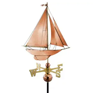 Farmhouse Copper Racing Sloop Weathervane - H95 x W61 x L44 cm