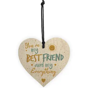 Red Ocean Handmade Best Friend Friendship Plaque Wooden Heart Birthday Thank You Gift Shabby Chic Sign