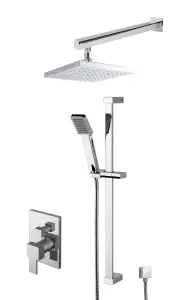 Ripple Concealed Square Manual Valve Shower Set - Chrome - Balterley