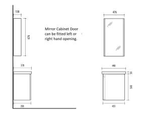 Bathroom 500mm Vanity Unit Set Sink Basin Mirror Cabinet Wall Storage Oak Avir