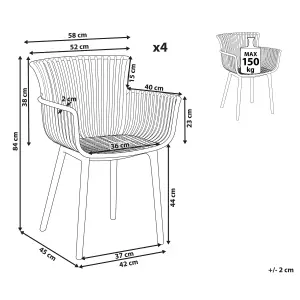 Set of 4 Garden Chairs PESARO Red