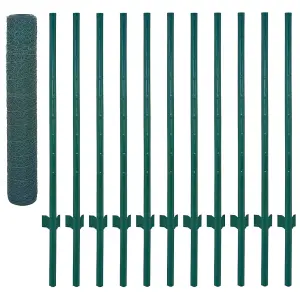 Berkfield Wire Mesh Fence with Posts Steel 25x1 m Green