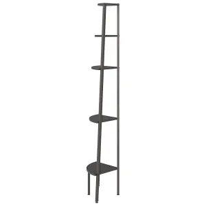 Berkfield 5-Tier Corner Shelf Black 45.5x31.5x180 cm