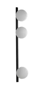 Luminosa Enoire Triple Globe Wall Lamp, Black, Opal, E14