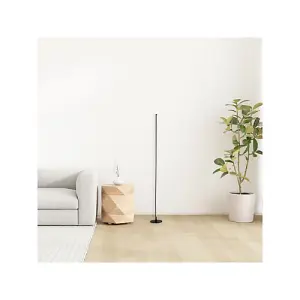 Modern Sleek Stick Style LED Standard Floor Lamp in Matt Black with Foot Dimmer