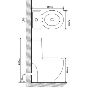 Berkfield Ceramic Toilet Back Water Flow White