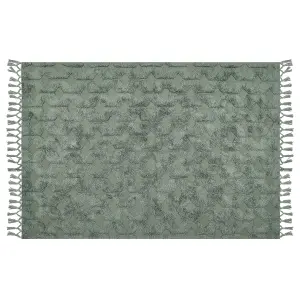 Cotton Area Rug 140 x 200 cm Green KARS