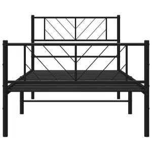 Berkfield Metal Bed Frame with Headboard and Footboard Black 100x200 cm