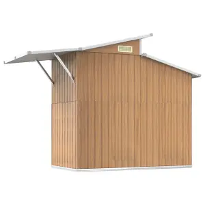 Berkfield Garden Shed Brown 270x130x208.5 cm Galvanised Steel