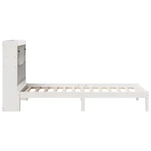 Berkfield Bookcase Bed without Mattress White 100x200 cm Solid Wood Pine