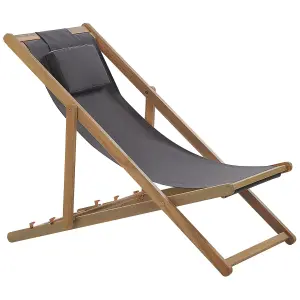 Sun Lounger Wood Grey AVELLINO