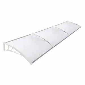 Cream Outdoor Front Door Canopy Awning Window Rain Shelter W 270 cm x D 100 cm x H 28 cm