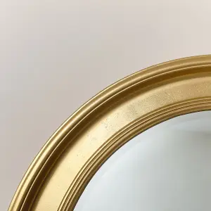 Melody Maison Large Round Gold Vintage Wall Mirror 80cm x 80cm