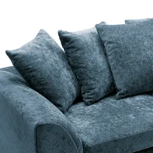 Harriet Crushed Chenille 4 Seater Sofa in  Dark Blue