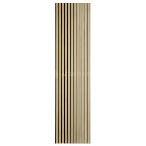 Acupanel Luxe Natural Ash Acoustic Wood Slat Wall Panel 240cm x 60cm