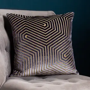 Geometric Square Throw Pillow Cover Charcoal