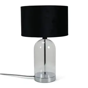 Glass Desk Lamp Silver / Black