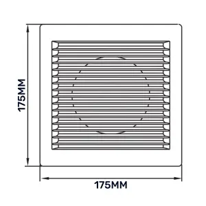 White Air Vent Grille/duct covers with Fly Screen / Anti-Insect Mesh,no screws visible-separate backplate (100mm x100mm round)