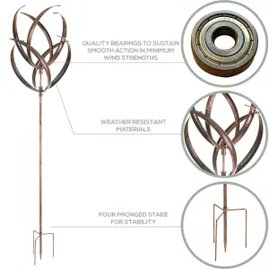 Hampton Garden Wind Sculpture  - Brushed Copper