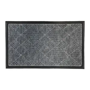 Flooring Grey Geo diamond Door mat, 90cm x 60cm