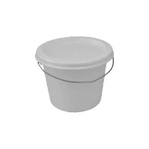 Plastic Paint Kettle Container with Metal Handle and Lid Empty Pots for Paint or Paste 2.5 Litre - 5 Pack