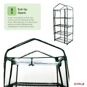 Oypla Growhouse 4-Tier Garden Greenhouse Ideal For Propagating Seeds And Bringing-on Plants - 130x50x45cm