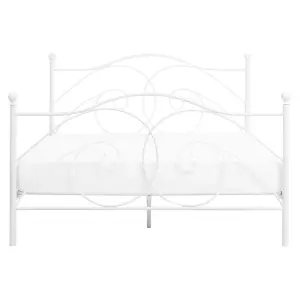 Metal EU King Size Bed White DINARD