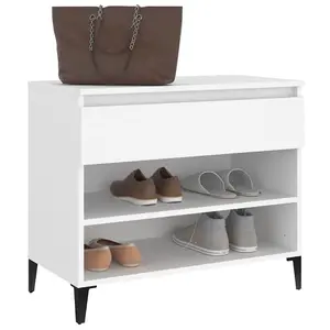 Berkfield Shoe Cabinet White 70x36x60 cm Engineered Wood