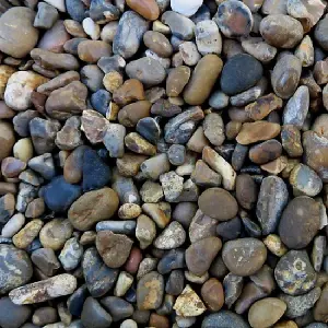 Charles Watson 20mm Lydd Pebbles Naturally Rounded Brown Grey & Cream Approx. 20kg Polybag