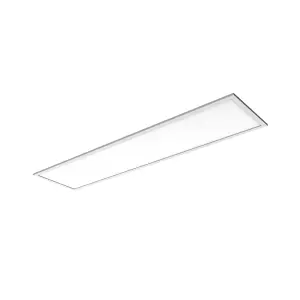 Jemison Matt White Aluminium effect Rectangular Neutral white LED Light panel (L)1195mm