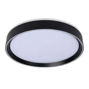 Lucide Nuria Modern Flush Ceiling Light 40cm - LED Dim. - 1x24W 2700K - 3 StepDim - Black