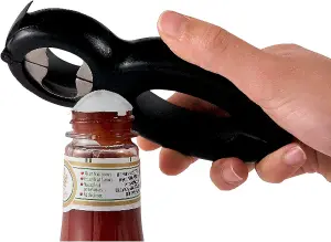 6 in 1 Bottle & Jar Lid Opener - Easy To Use Kitchen Gadget for Weak Arthritic Hands - H2cm x W14.5cm x D6.2cm