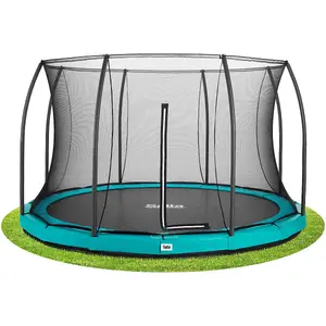 12ft Salta Green Comfort Edition InGround Round Trampoline with Enclosure