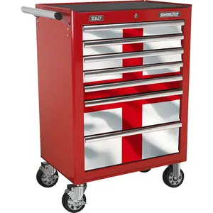 Portable 7 Drawer Tool Chest with Lock - Mobile Storage Solution