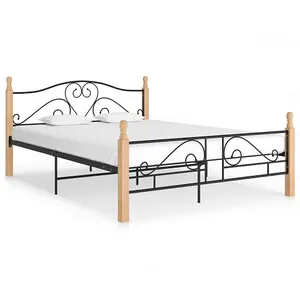 Berkfield Bed Frame Black Metal 140x200 cm