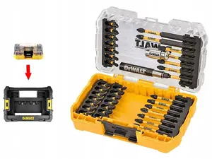 Dewalt 62 PC FLEXTORQ 25mm + 57mm Long Impact Bit Set Screwdriver+ Tough Case