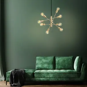 EGLO Gradoli 1 Brushed Brass Starburst Pendant Light