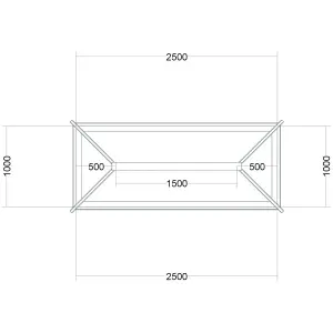 Atlas Black Contemporary Roof lantern with Self Clean Solar Blue glass, (L)2.5m (W)1m (H)340mm