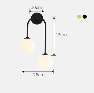 Bedside Wall Lamp Nordic Milkly Glass Wall Lights Indoor Lighting Black