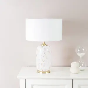 Glass Table Lamp White / No