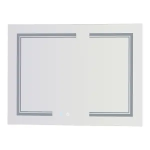 LED Illuminated Anti Fog Touch Sensor Mirror Cabinet 800x600 mm