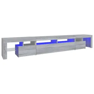 Berkfield TV Cabinet with LED Lights Grey Sonoma 260x36.5x40 cm