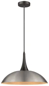 Luminosa Spring Dome Ceiling Pendant Satin Nickel, E27