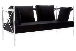 Novo 2 Seat Sofa With Silver Lattice Arms