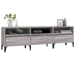 Berkfield TV Cabinet Grey Sonoma 150x30x44.5 cm Engineered Wood