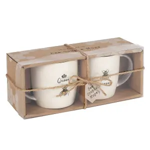 Something Different Queen and Keeper Mug Set White (One Size)