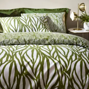 Hoem Frond Abstract Cotton Rich Reversible Duvet Cover Set