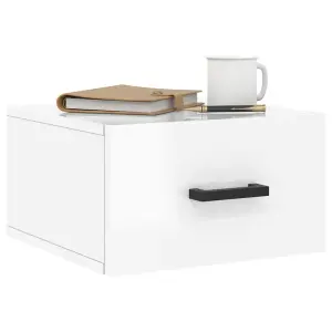 Berkfield Wall-mounted Bedside Cabinet High Gloss White 35x35x20 cm